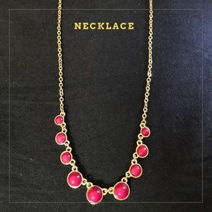 Pretty Gold Toned Necklace w/ Pinkish Purple Domes